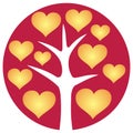 Tree of life. Spiritual and ecological sign. Symbol of different cultures and religions. Heart. Royalty Free Stock Photo
