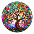 Tree of Life stained glass symbol Royalty Free Stock Photo
