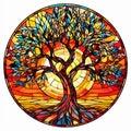 Tree of Life stained glass symbol