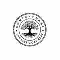 Tree of Life Stamp Seal Emblem Oak Banyan tree logo design inspiration