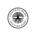 Tree of Life Stamp Seal Emblem Oak Banyan tree logo design inspiration