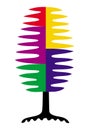 The tree of life, a stylized image of a tree of different colors. Logo.