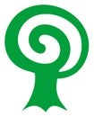 The tree of life, a stylized image of a tree in green color. Ecology symbol.