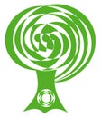 The tree of life, a stylized image of a tree in green color. Ecology symbol.