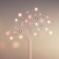 Tree-like network diagram with interconnected nodes, resembling Royalty Free Stock Photo