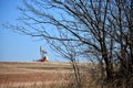 Oil pump behind Tree limbs Royalty Free Stock Photo