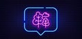 Tree line icon. Forest plants sign. Neon light speech bubble. Vector Royalty Free Stock Photo