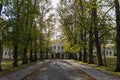 The tree lined approach to the University Observatory in Helsinki Royalty Free Stock Photo