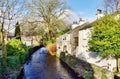 Tree lined stream in Cartmel, Cumbria Royalty Free Stock Photo