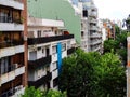 Tree lined street and residential buildings in Palermo neighborhood in Buenos Aires, Argentina Royalty Free Stock Photo