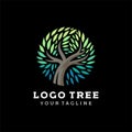 Tree logo in circle shape. modern design