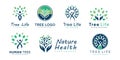 Tree logo collection with creative unique concept Premium Vector Royalty Free Stock Photo