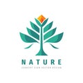 Tree logo design. Nature concept sign. Plant creative symbol. Ecology logo template. Flower icon. Vector illustration