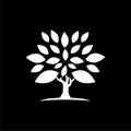 Tree Logo icon isolated on dark background Royalty Free Stock Photo