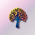 A tree logo rendered with a smooth gradient transition Royalty Free Stock Photo