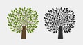 Tree logo or symbol. Nature, garden, ecology, environment icon. Vector illustration