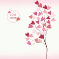 Tree of love with hearts style