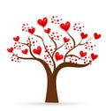 Tree of love valentines hearts logo Royalty Free Stock Photo