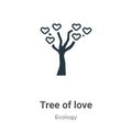 Tree of love vector icon on white background. Flat vector tree of love icon symbol sign from modern ecology collection for mobile Royalty Free Stock Photo