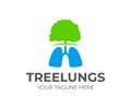 Tree and lungs, logo design. Medical, nature and environmental protection, vector design