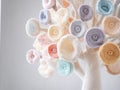 Tree made of crocheted flowers Royalty Free Stock Photo
