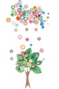 Tree made in quilling art Royalty Free Stock Photo