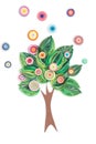 Tree made in quilling art Royalty Free Stock Photo
