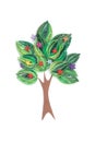 Tree made in quilling art Royalty Free Stock Photo