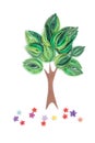 Tree made in quilling art Royalty Free Stock Photo