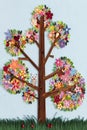 Tree made with quilling art Royalty Free Stock Photo