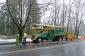 Tree Maintenance Truck and Chipping Machine Royalty Free Stock Photo