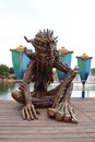 Tree man doll at the park PortAventura Royalty Free Stock Photo