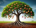 A tree with many apples on it Royalty Free Stock Photo