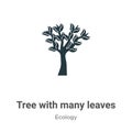 Tree with many leaves vector icon on white background. Flat vector tree with many leaves icon symbol sign from modern ecology Royalty Free Stock Photo