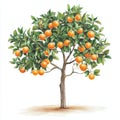 Tree with many oranges on it Royalty Free Stock Photo