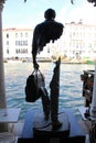 The tree-meter sculpture Bleu de Chine, on the Grand Canal, Venice, Italy.