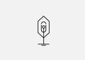 Tree in microphone shape mic or plant vector logo template