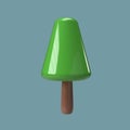 Tree minimal cartoon style. 3d render illustration