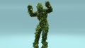 tree Monster Dancing clip isolated. plant character, Chicken Dance, Hokey Pokey, 3d rende