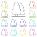 Tree multi color icon. Simple thin line, outline vector of real estate icons for ui and ux, website or mobile application Royalty Free Stock Photo