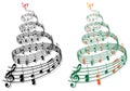 Tree with music notes, vector Royalty Free Stock Photo