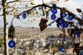 Tree with nazars in Goreme. Nevsehir province. Cappadocia. Turkey