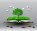 Tree on open book