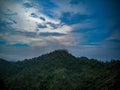 Tree over the hills having dark clouds in the sky at evening time in Manali India Royalty Free Stock Photo