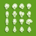 Tree paper icon set, vector eps10