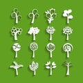 Tree paper icon set, vector eps10