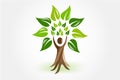 Tree people icon logo vector image