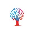 Tree people logo. Healthy people logo design. Royalty Free Stock Photo