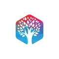 Tree people logo. Healthy people logo design. Royalty Free Stock Photo