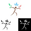 Tree person logo design Royalty Free Stock Photo